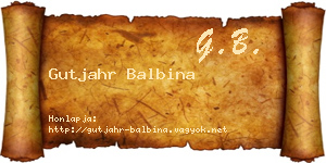 Gutjahr Balbina névjegykártya